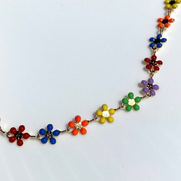 Daisy Floral Necklace Stainless Steel - Picture 7 of 12